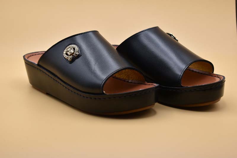 دمپایی چرم المطراش مردانه مدل بسته