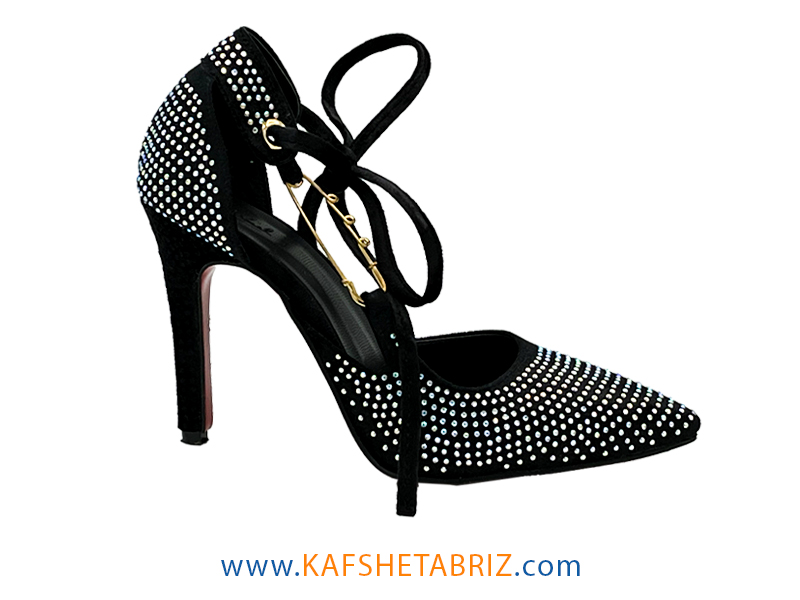 کفش مجلسی زنانه مدل سیلک کبریتی نگین دار